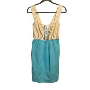 Designer Roberta Oaks Women's Knee Length Sun Dress M Teal and‎ Cream
 Hawaiian